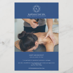 Flyer Exotic Spa Deep Cyan Ocean Blue Wellness Elegant