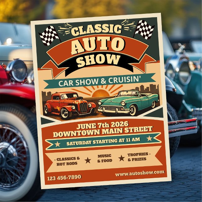 Flyer Exposição Clássica de Automóveis (Criador carregado)