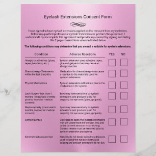 Flyer Extensão de Eyelash Rosa Desistência de Passivo 