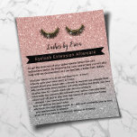 Flyer Extensões Eyelash Instrução de Pós-Cuidados Dourad<br><div class="desc">Lashes Maquietam Artista Após Cuidados Instruction Rosa Flyers Flyers Dourado.</div>