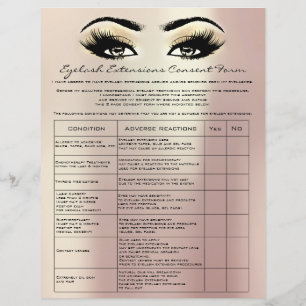 Flyer Eyelash Extensão de Responsabilidade Rosa