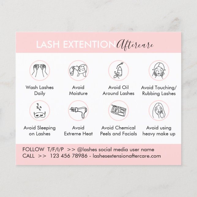 Flyer Eyelash Extension Products Aftercare Budget (Verso)