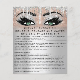 Flyer EYELASH EXTENSION RELEASE WAIVER Green Eye
