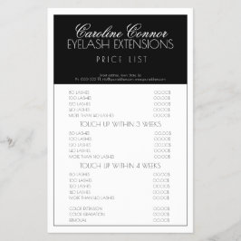 Flyer Eyelash Extensions Black & White Border Price List