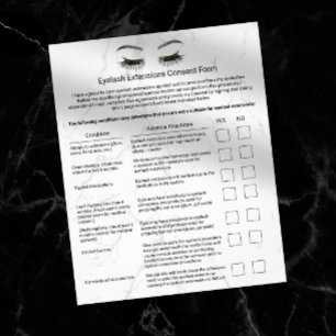 Flyer Eyelash Extensões Passivo Renúncia Moderna Marble