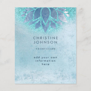 Flyer faísca azul esteticista