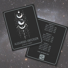 Flyer Fases da Lua Celestiais Código QR Espiritual Místi