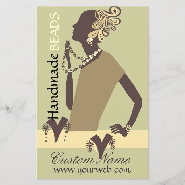 Flyer Fashion Jewel Model Modern Woman Bead (Frente)