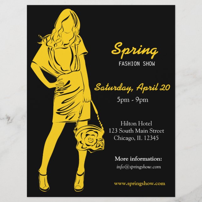 Flyer Fashion Show (Amarelo) (Frente)