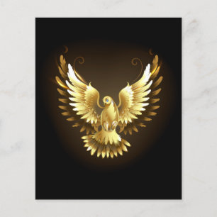 Flyer Faux Gold Foil Peace Dove em Preto