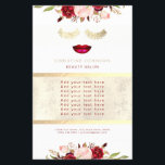 Flyer faux gold glitter lashes belo salão<br><div class="desc">folhetos makeup artista</div>