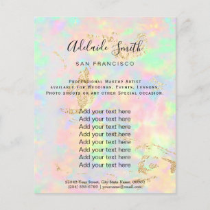 Flyer faux iridescente design de foto opal