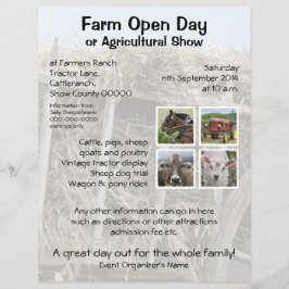 Flyer Fazenda de dia aberto ou feira agrícola
