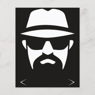 Flyer Fedora Minimalista Preto e Branco: Linhas de intri