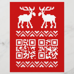 Flyer Feliz ano novo de código QR do Sweater de Natal Fe