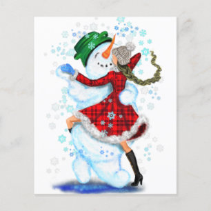 Flyer Feliz boneco de neve e dança de moça Tango danç