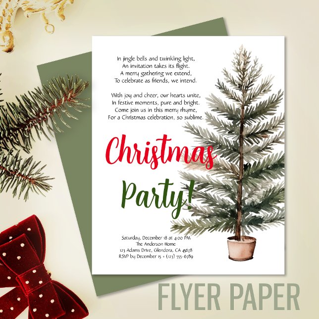 Flyer Feliz Convite de festas Poem Natal (Exceptional value: budget-friendly Christmas invitation for memorable events and cost saving!)