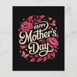 Flyer Feliz Dia das Mães Querida Mãe Floral