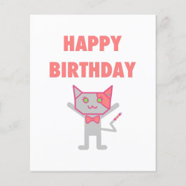 Flyer Feliz Gatinho de aniversário