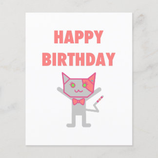 Flyer Feliz Gatinho de aniversário