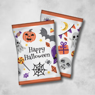 Flyer Feliz Halloween Embrulho de Saco de Batata Frita/S