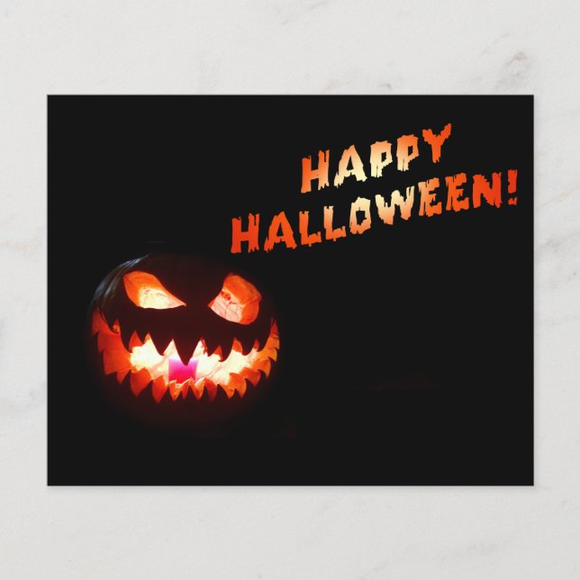 Flyer FELIZ HALLOWEEN - Jack O-Lanterna brilhante (Frente)