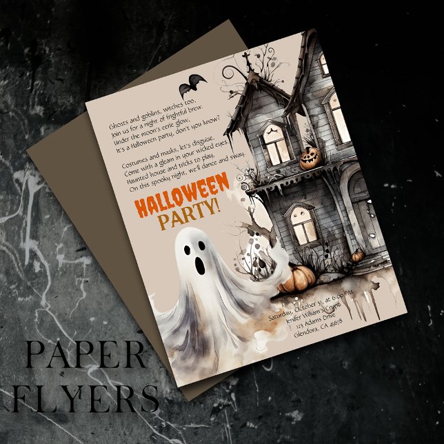 Flyer Feliz Halloween Spooky Festa Fantasma Convite (Inexpensive and ideal Halloween invitations, perfect for inviting guests to your party.)