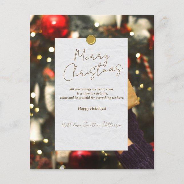 Flyer Feliz Natal Instagram dourado, sofisticado e elega (Frente)