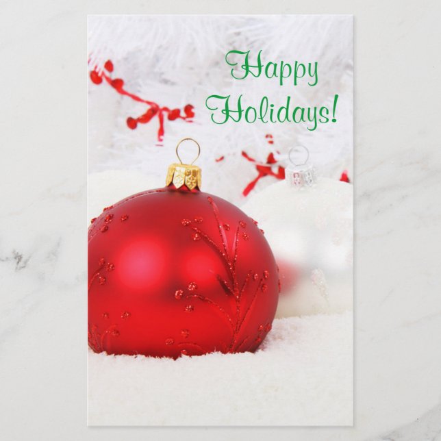 Flyer Felizes Feriados Vermelhos E Brancos de Natal IV (Frente)