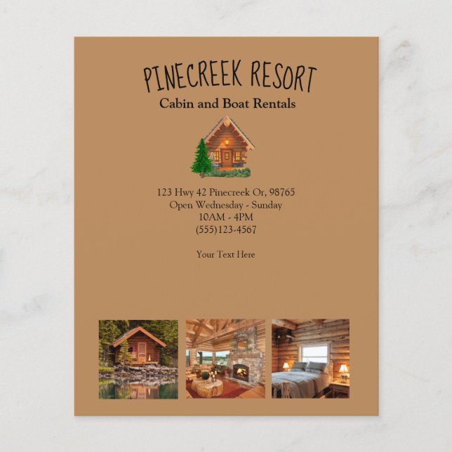 Flyer Férias de resort de cabine Lodge Rental Foto (Frente)