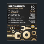Flyer Ferramentas Douradas, Mecânica Automática e Public<br><div class="desc">Ferramentas Douradas,  Mecânica Automática E Repara Folhetos De Publicidade Pela Loja De Cartão de visita.</div>