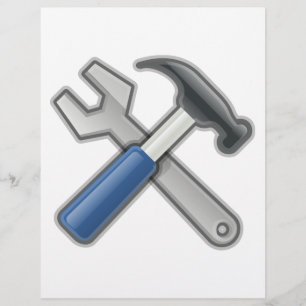 Flyer Ferramentas, martelo e chave inglesa