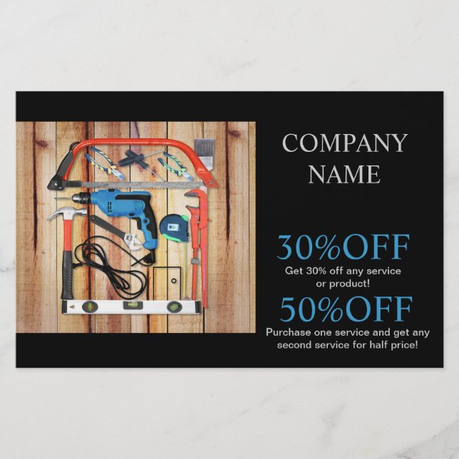 Flyer Ferramentas Mecânicas Construção de Carpintaria de (Frente)