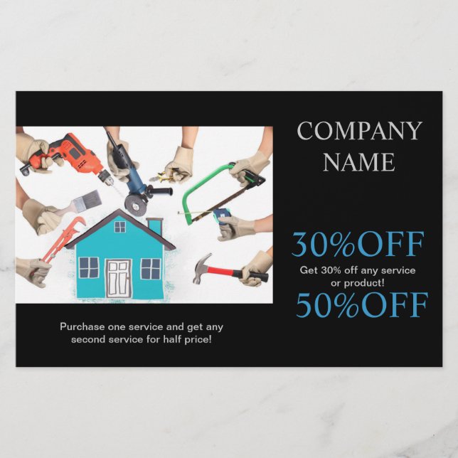 Flyer Ferramentas Mecânicas Construção de Carpintaria de (Frente)