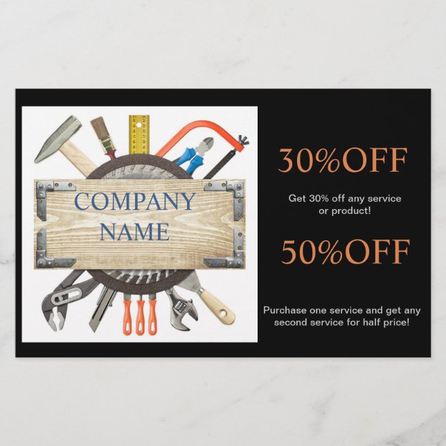 Flyer Ferramentas Mecânicas Construção de Carpintaria de (Frente)