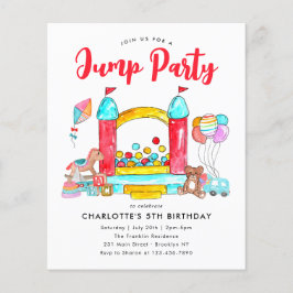 Flyer Festa barata do partido Bunt House Trampoline Aniv