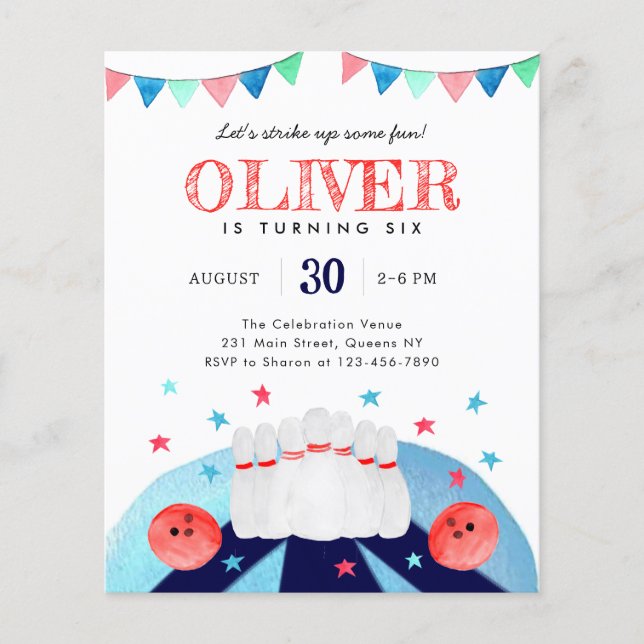 Flyer Festa de aniversário De Boliche Barata Ataca Um Po (Frente)