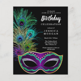 Flyer Festa de aniversário de Nova Orleans Mardi Gras