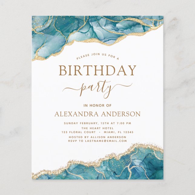 Flyer Festa de aniversário de Turquesa de Agregação de O (Frente)