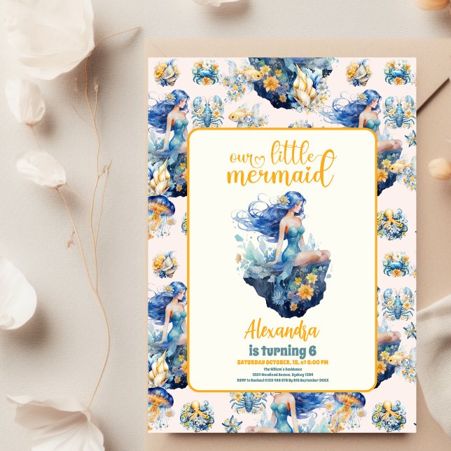 Flyer Festa de aniversário Mágica de Sereia (Criador carregado)