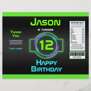 Flyer Festa de aniversário Neon Green Chip Bag Wrapper