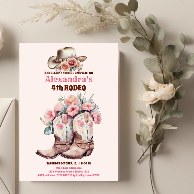 Flyer Festa de aniversário Wild West Cowgirl (Criador carregado)