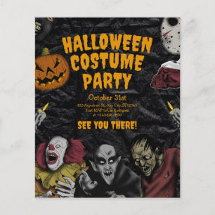 Flyer Festa de Fantasias de Halloween Vintage, Halloween