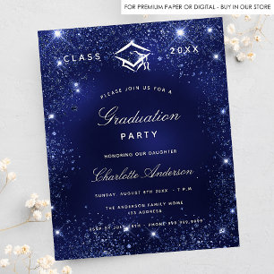 Flyer Festa de formatura marinho azul convite de orçamen