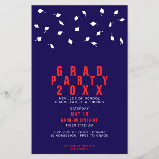 Flyer Festa de Graduação com Lançamento de Boina Vermelh