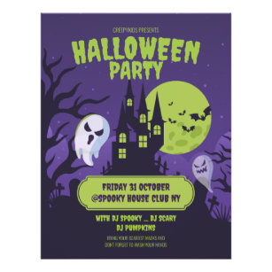 Flyer Festa de Halloween do convite de festas de fantasi