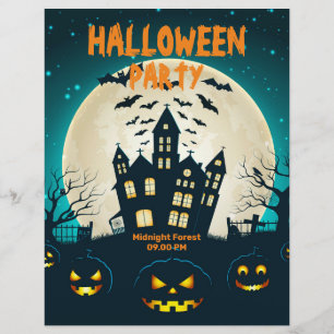 Flyer Festa de Halloween editável, fantasia de Halloween