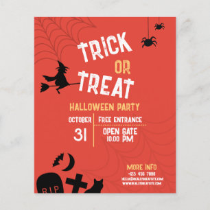 Flyer Festa de Halloween Vintage, Doce ou Travessura