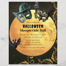 Flyer Festa de roupas de Mascarada de Halloween