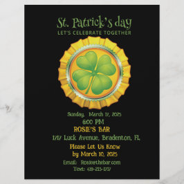 Flyer Festa do Dia de Patrick com Convite Shamrock